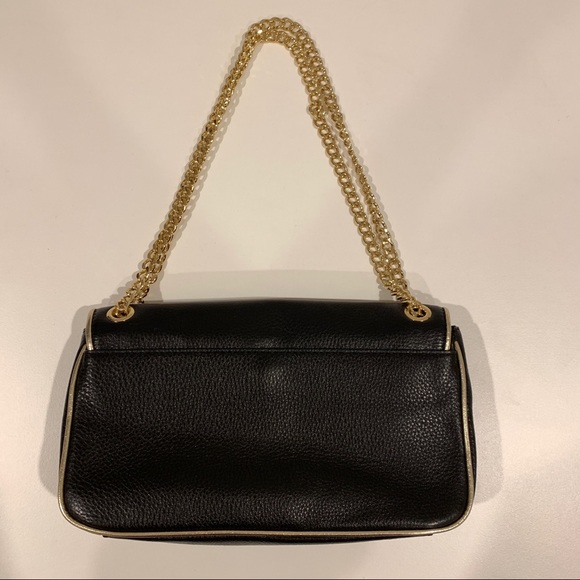 Michael Kors Black Leather Jet Set Bag Gold Chain - Picture 3 of 8